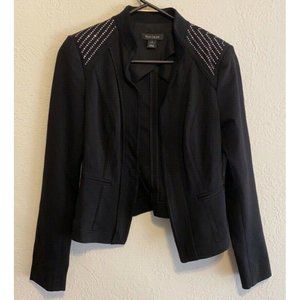 White House Black Market Black Rhinestone Seasonless Blazer Suit Jacket Size 6
